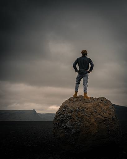 standing on rock